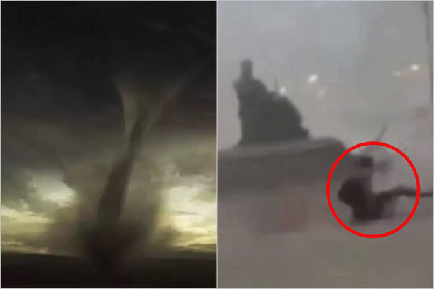 ABŞ-də tornado DƏHŞƏTİ: Ağaclar kökündən çıxır, insanlar yerdən qalxa bilmirlər - ANBAAN VİDEO