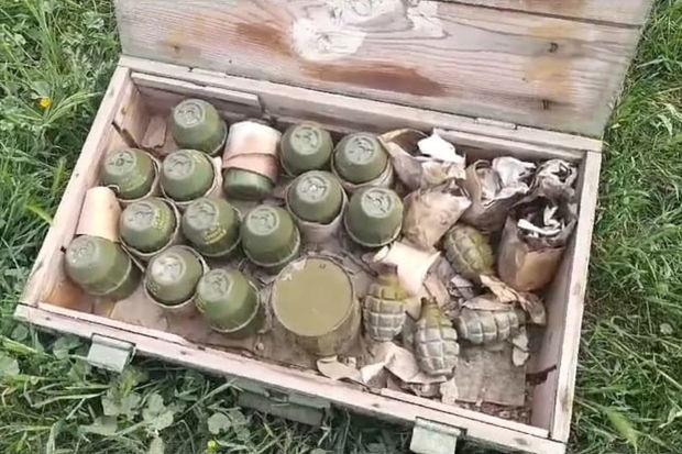 Cəbrayılda 23 ədəd qumbara aşkar edilib - VİDEO