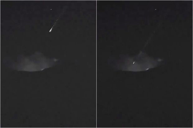 Meteor birbaşa vulkanın kraterinə “düşdü” - VİDEO