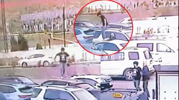 “Sədərək”də gənc parklanma ərazisindəki maşınların üzərində atılıb-düşdü - VİDEO