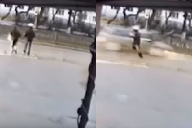 Rusiyada maşın məktəbli qızı vuraraq metrlərlə uzağa atdı - VİDEO
