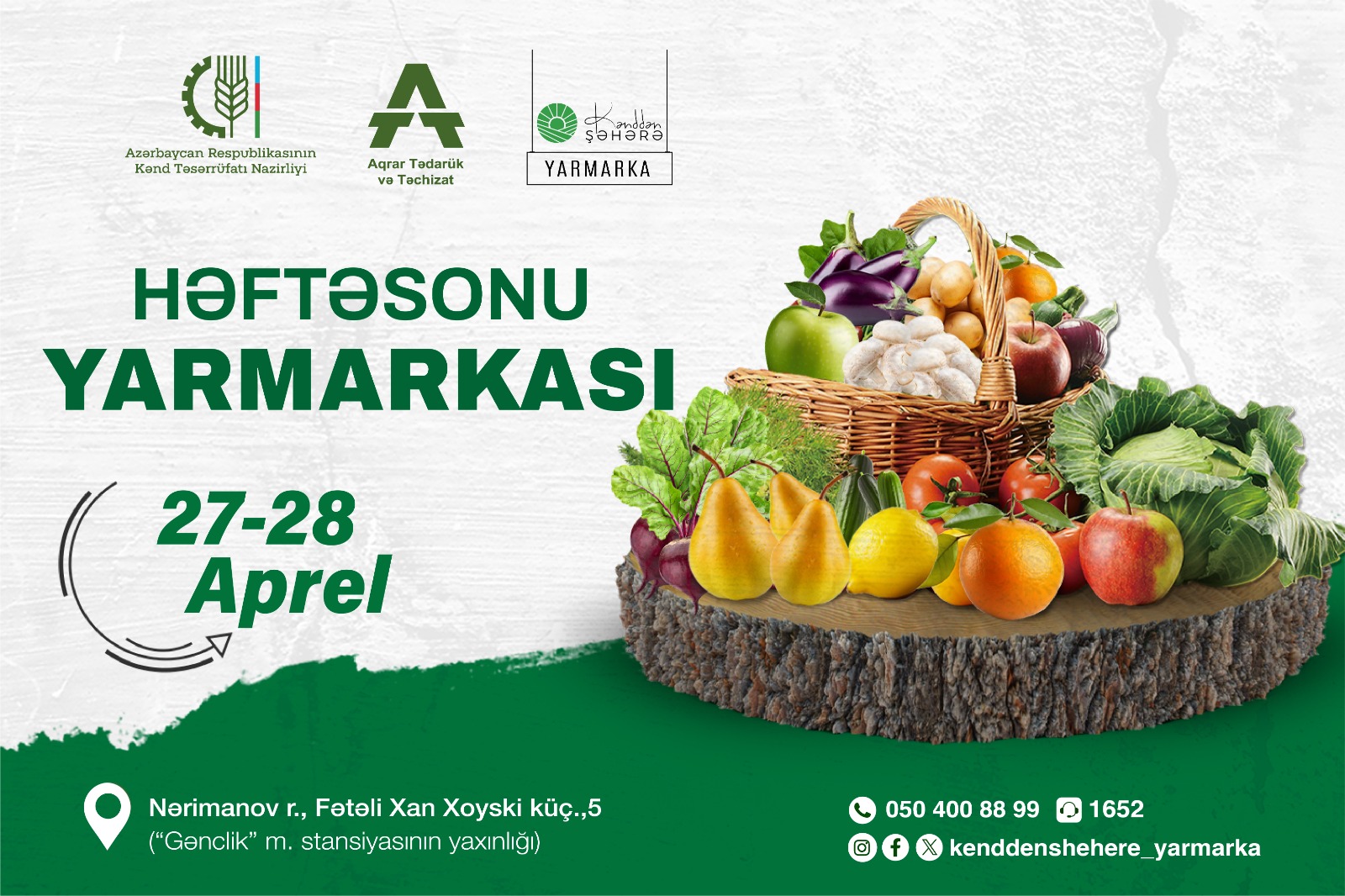 “Kənddən Şəhərə” həftəsonu yarmarkaları təşkil ediləcək