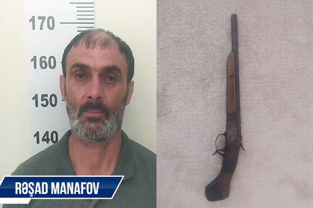 Oğuzda silahlı şəxs saxlanılıb - FOTO