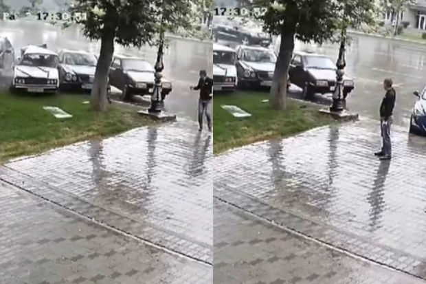 Sürətlə gələn maşın üç avtomobili əzib ağaca çırpıldı - ANBAAN VİDEO