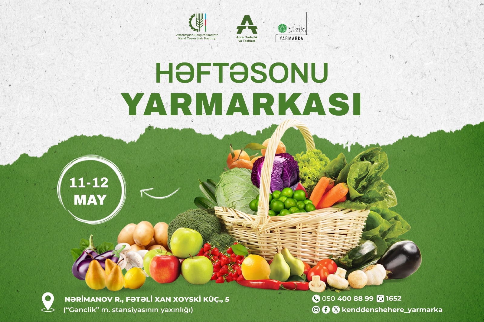 11-12 may tarixlərində “Kənddən Şəhərə” həftəsonu yarmarkası təşkil ediləcək