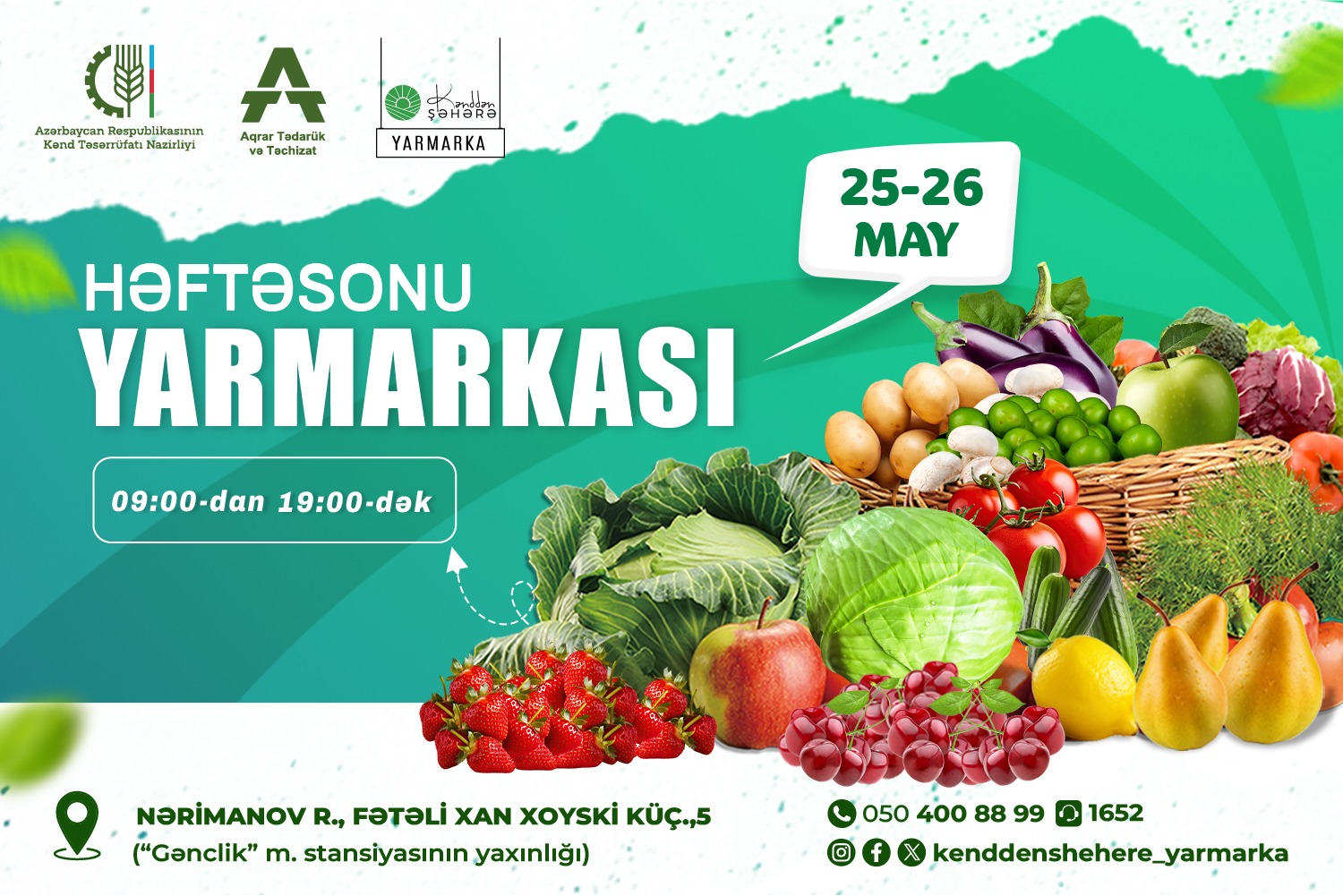 25-26 may tarixlərində “Kənddən Şəhərə” həftəsonu yarmarkası təşkil ediləcək