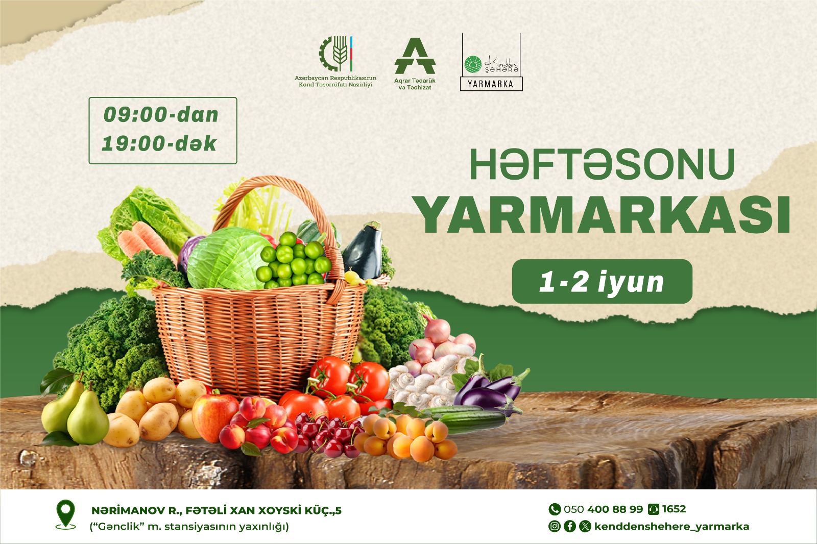 1-2 iyun tarixlərində “Kənddən Şəhərə” həftəsonu yarmarkası təşkil ediləcək