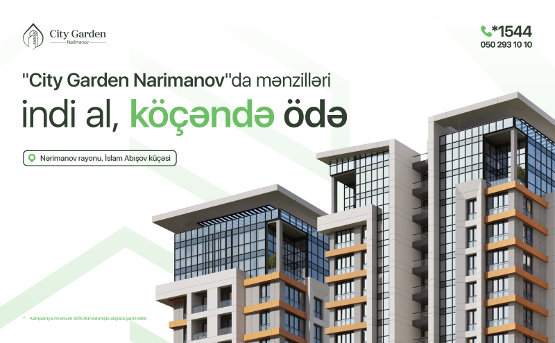 Eyni anda kredit və kirayə probleminə son: Mənzilini indi al, köçəndə ödə!