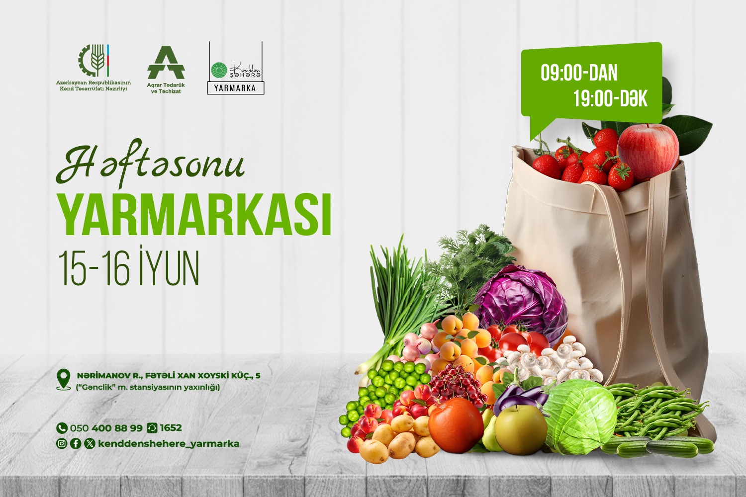 15-16 iyun tarixlərində “Kənddən Şəhərə” həftəsonu yarmarkası təşkil olunacaq