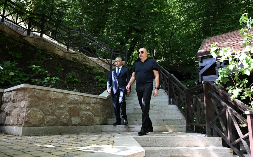 Prezident Şuşada “İsa bulağı” istirahət kompleksinin açılışında iştirak edib - YENİLƏNİB
