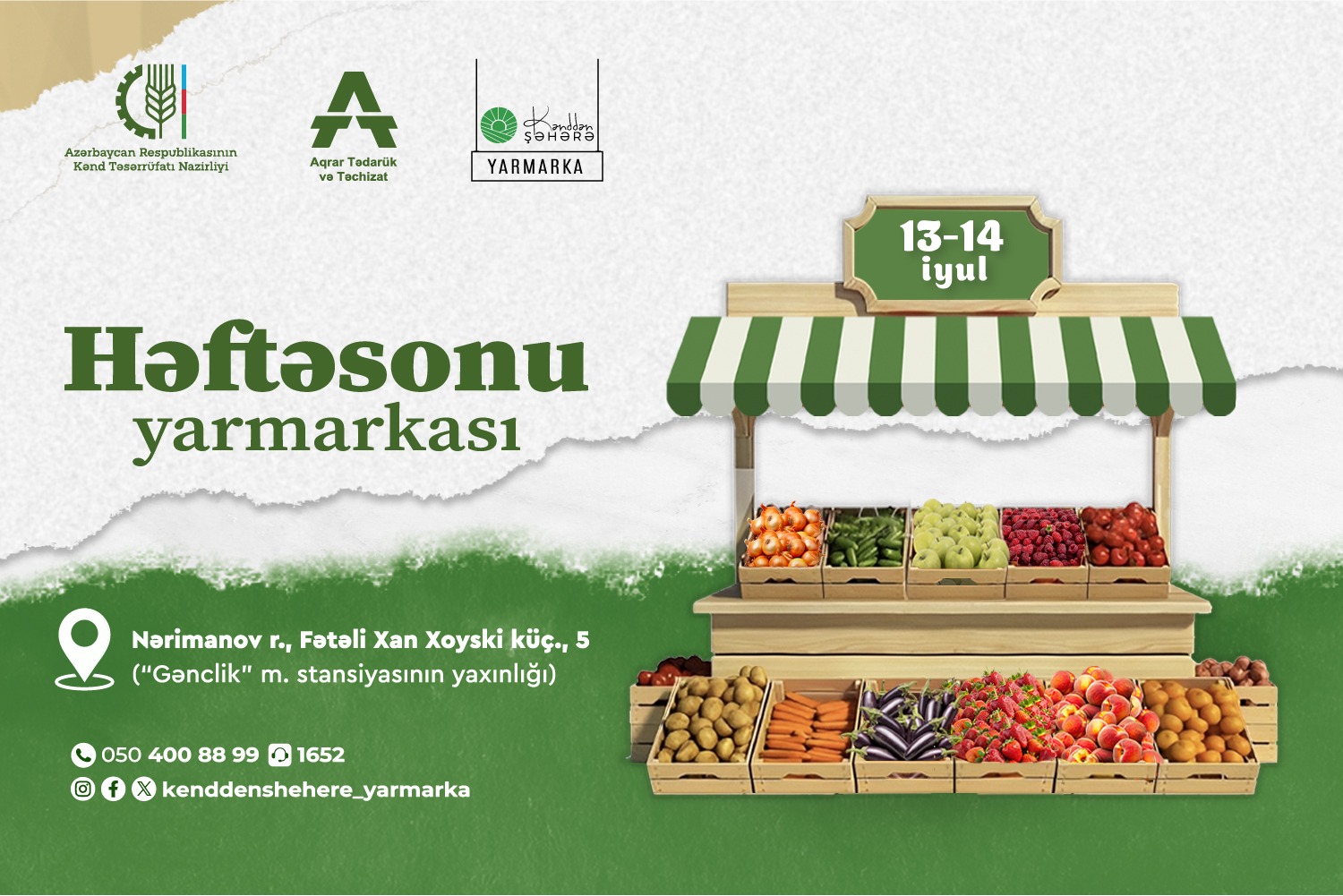 “Kənddən Şəhərə” həftəsonu yarmarkası təşkil ediləcək