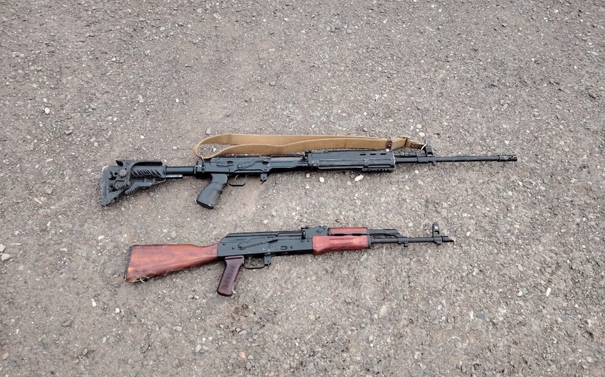 İşğaldan azad olunan ərazilərdə pulemyot, avtomat və qumbaralar tapılıb