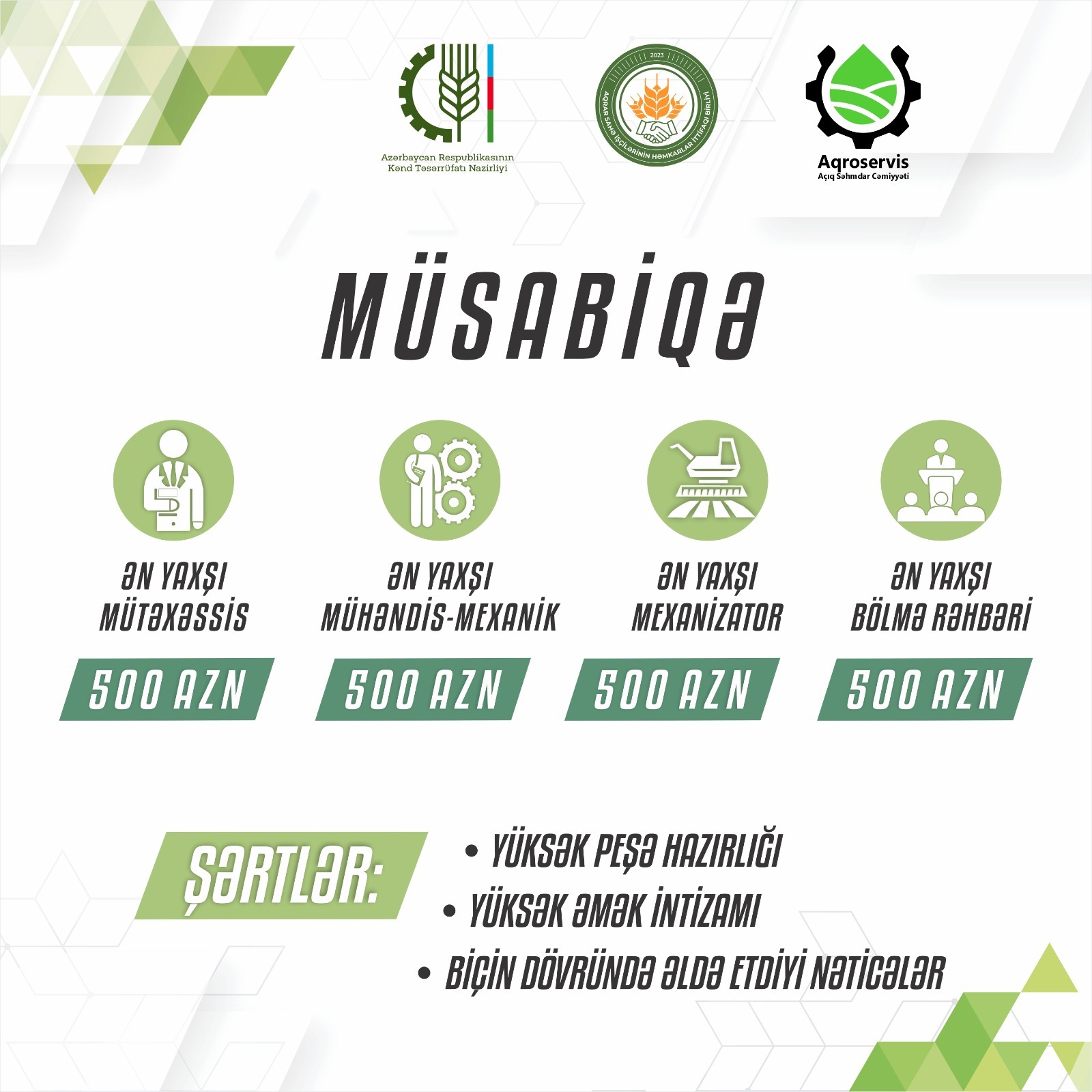 Respublikada taxıl biçini ilə bağlı müsabiqə elan edilib