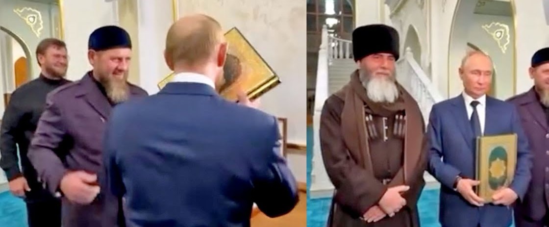 Rusiya prezidenti Putin Qurani-Kərimi öpüb alnına qoydu