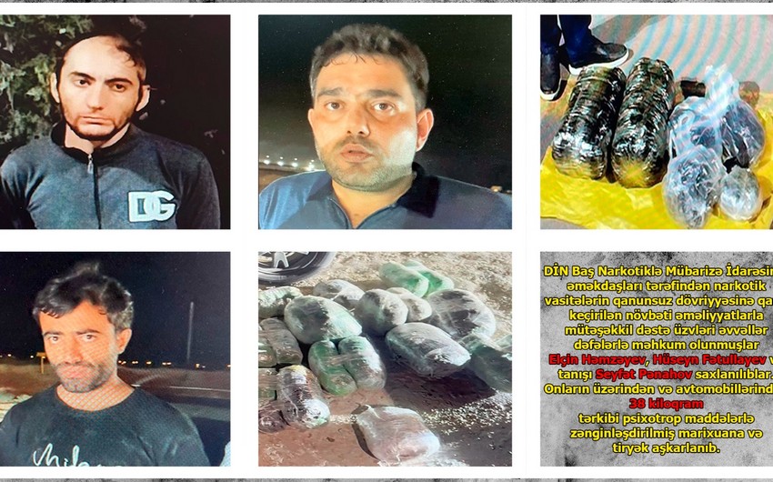 DİN əməliyyat keçirib, 38 kiloqram narkotik dövriyyədən çıxarılıb
