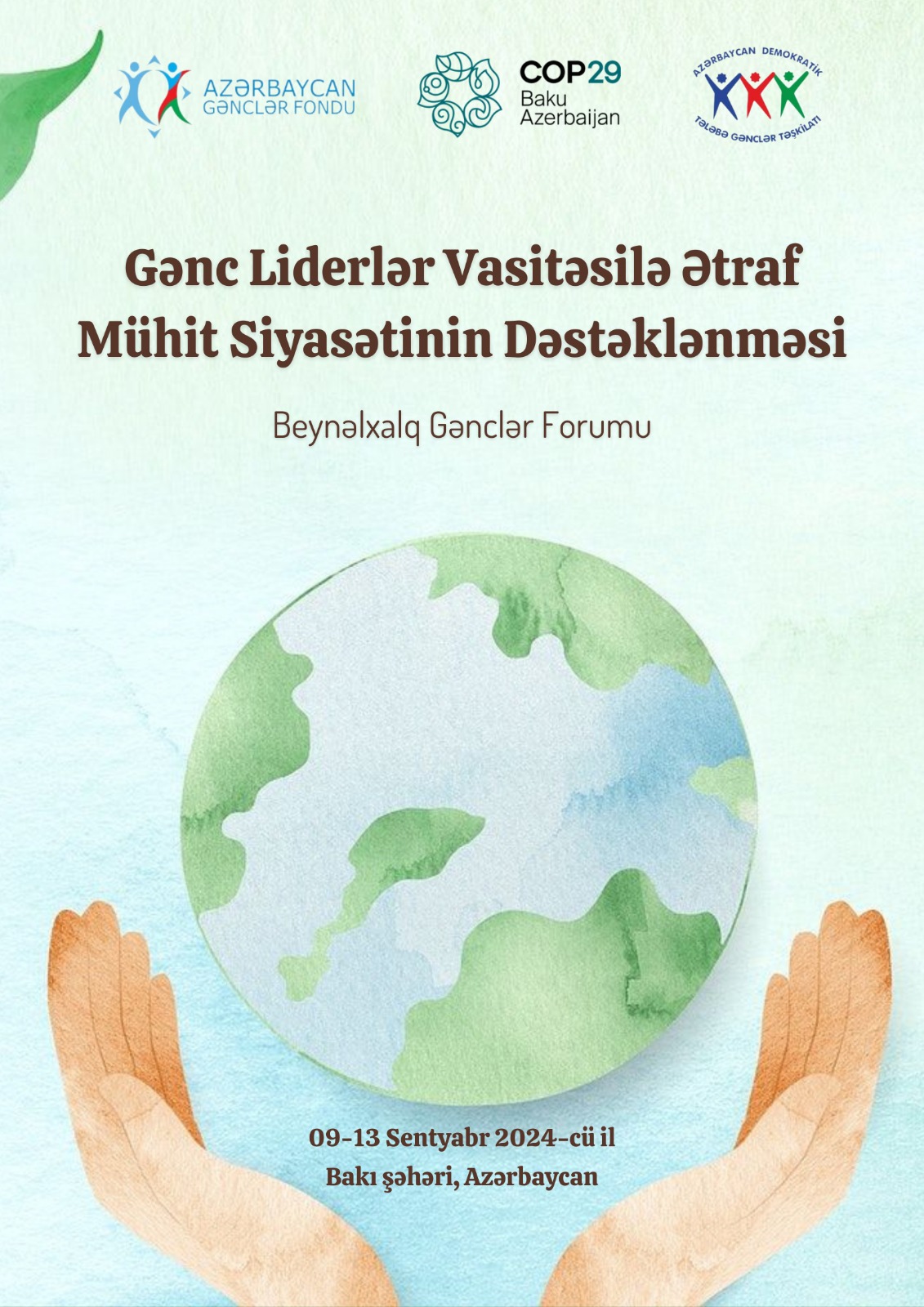 18 ölkənin gənc liderləri COP29-a beynəlxalq ictimai dəstək üçün Bakıda toplanacaq