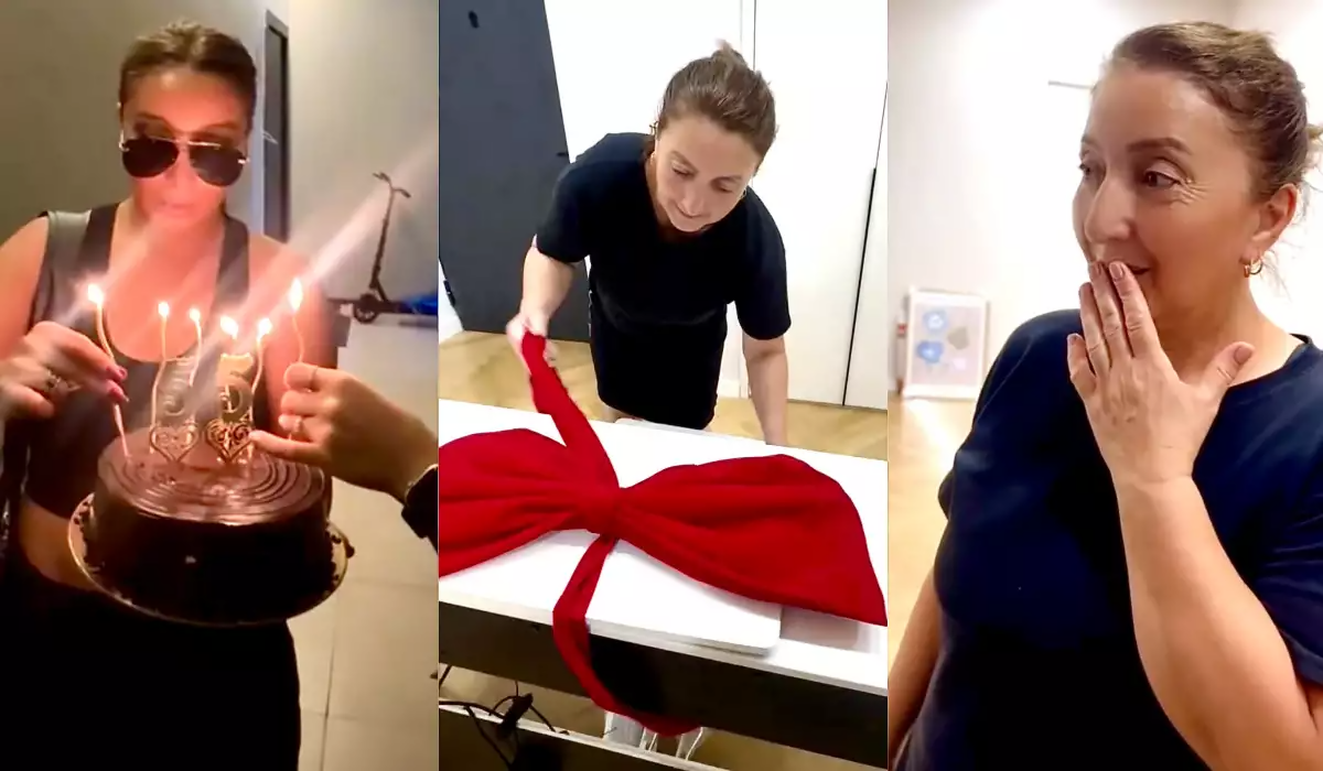 Günaydan anasına ad günündə BAHALI HƏDİYYƏ - VİDEO