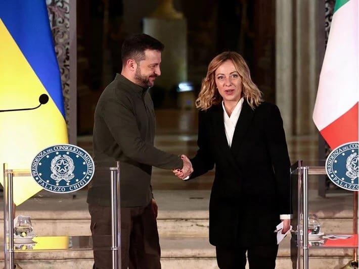 Meloni və Zelenski Ukraynanın