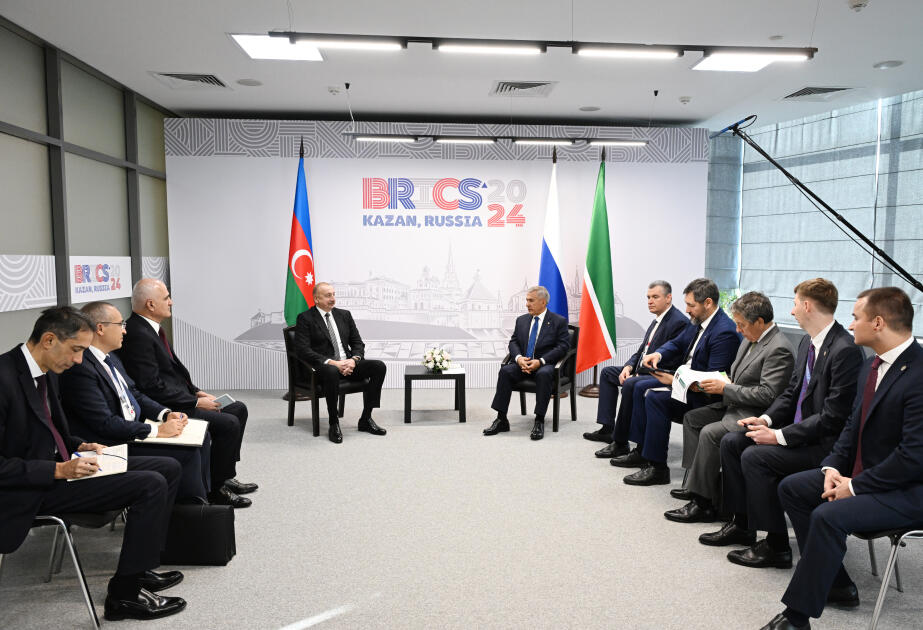 İlham Əliyevin Kazanda Tatarıstan Respublikasının Rəisi ilə görüşü olub - YENİLƏNİB