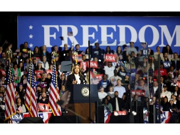 Kamala Harrisin Vaşinqtondakı mitinqində Qəzza etirazı