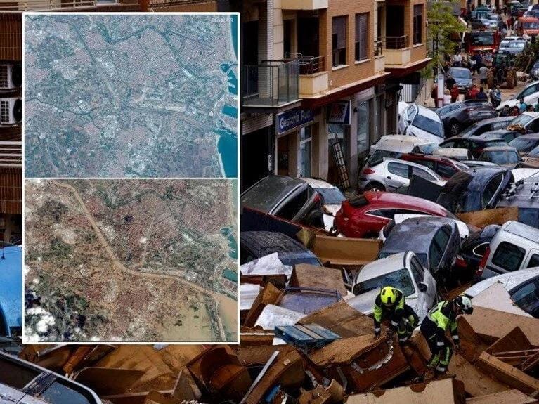 İspaniyada daşqın fəlakətinin miqyası peyk görüntülərində göstərilir: Ölənlərin sayı 158-ə yüksəldi 