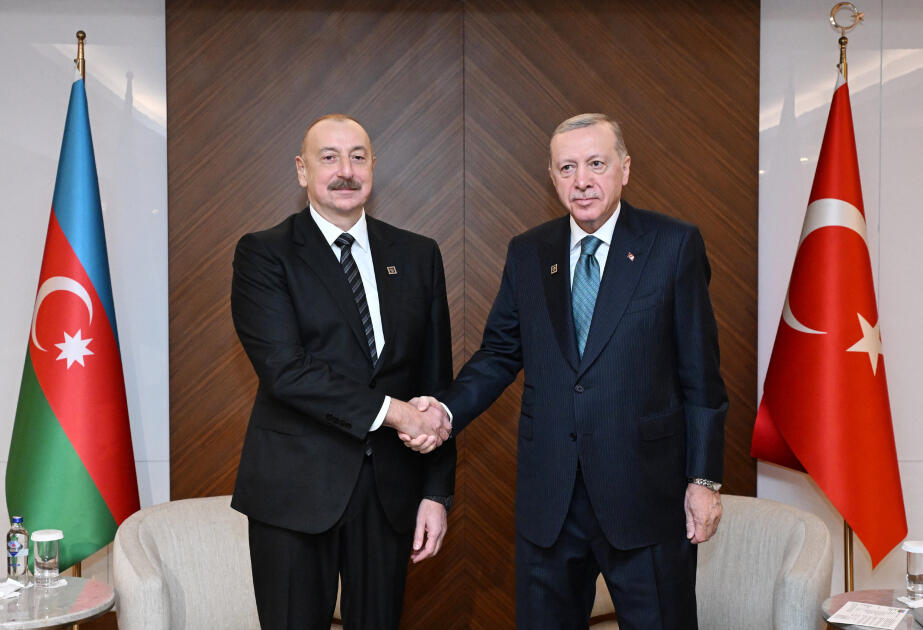 Bişkekdə İlham Əliyevin Türkiyə Prezidenti ilə görüşü olub - FOTO