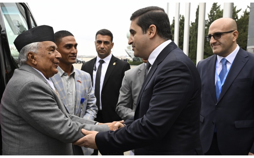 Nepal Prezidenti COP29-da iştirak etmək üçün Azərbaycana səfərə gəlib