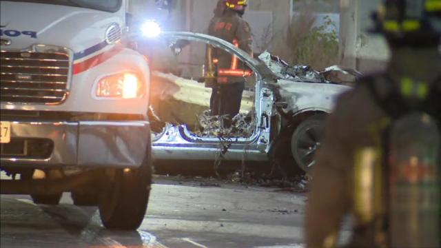 Qəzada Tesla qapılarını kilidlədi, 4 nəfər yanaraq öldü