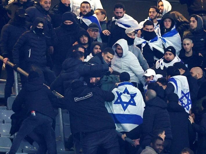 Fransa-İsrail futbol matçında gərgin anlar: İsrail himnində fit çalındı, tribunalar qarışdı