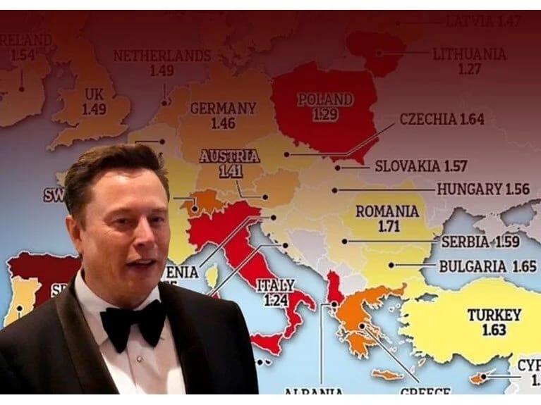 Elon Musk xəritə paylaşdı və xəbərdarlıq etdi! Avropa ölür