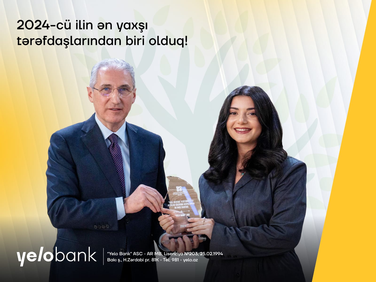 Yelo Bank “İlin ən yaxşı tərəfdaşı” adına layiq görüldü!