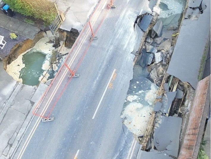 Evin bağında 20 metr enində çuxur əmələ gəldi