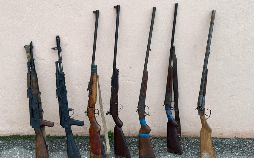 Tərtərdə kənddən silahlar aşkarlanıb