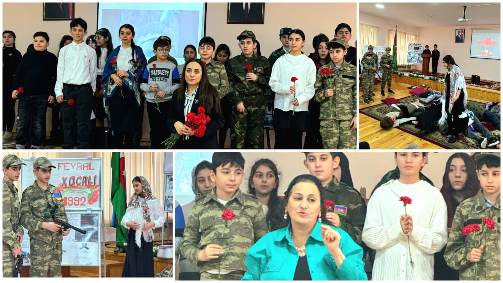 100 nömrəli tam orta məktəbdə Xocalı soyqırımına həsr edilmiş bədii kompozisiya təqdim edilib