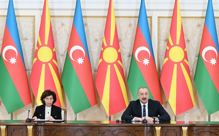 Azərbaycan və Şimali Makedoniya prezidentləri mətbuata bəyanatlarla çıxış ediblər - YENİLƏNİB