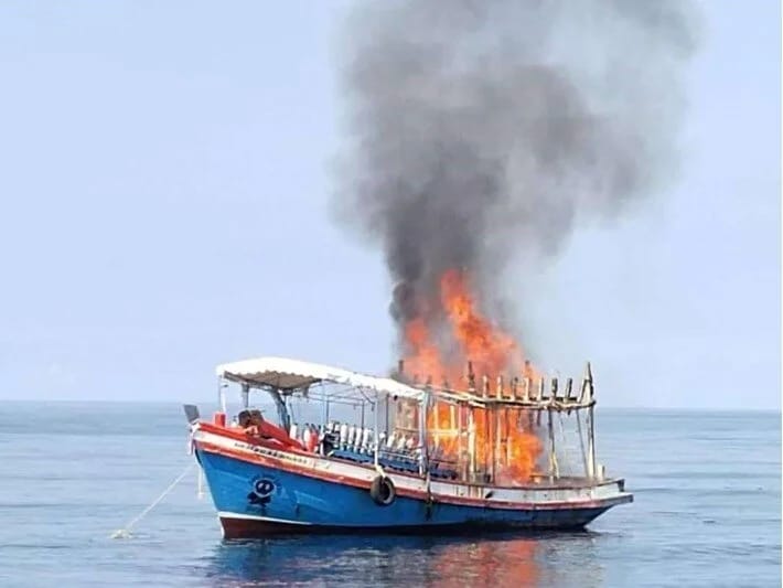 Dalğıc gəmisi yandı, İngilis turist həyatını itirdi