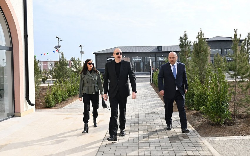 İlham Əliyev və birinci xanım Ağdamın Sarıcalı kəndinin ilk mərhələsinin açılışında iştirak edib - YENİLƏNİB