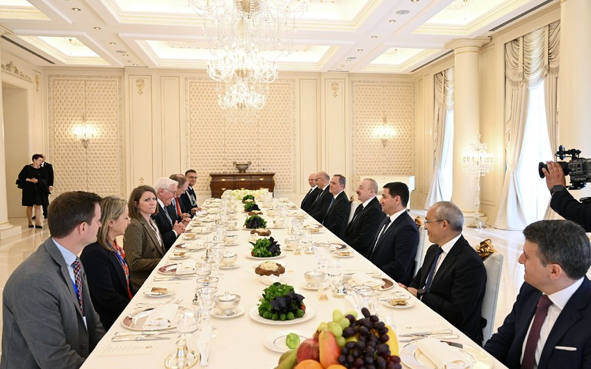 Prezident İlham Əliyevin adından Almaniya Prezidentinin şərəfinə rəsmi nahar verilib
