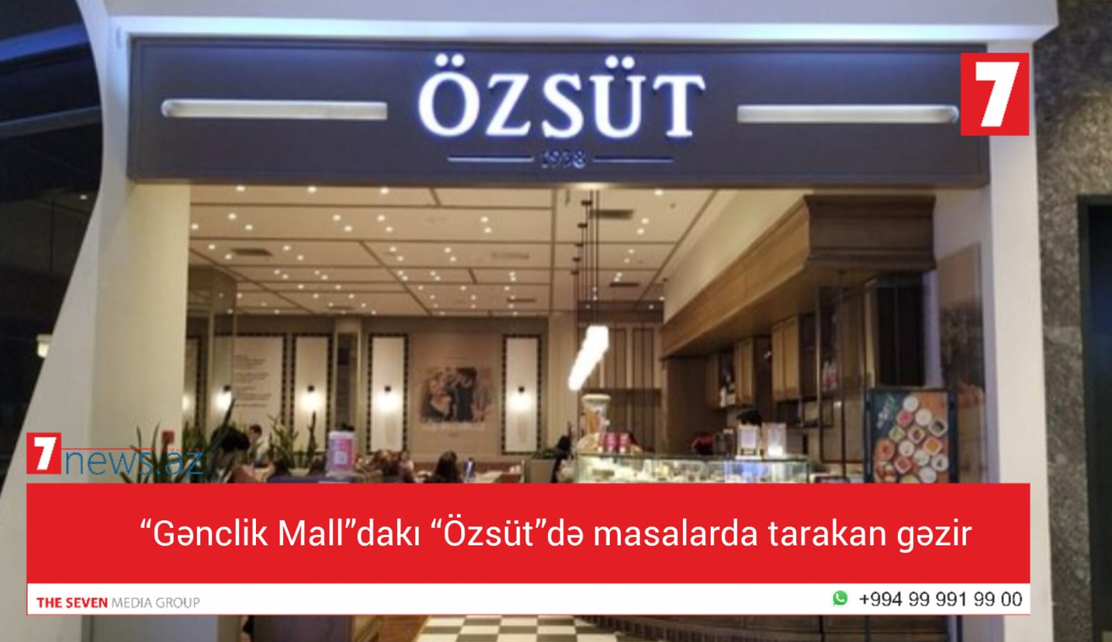 “Gənclik Mall”dakı “Özsüt”də masalarda tarakan gəzir-Fotofakt