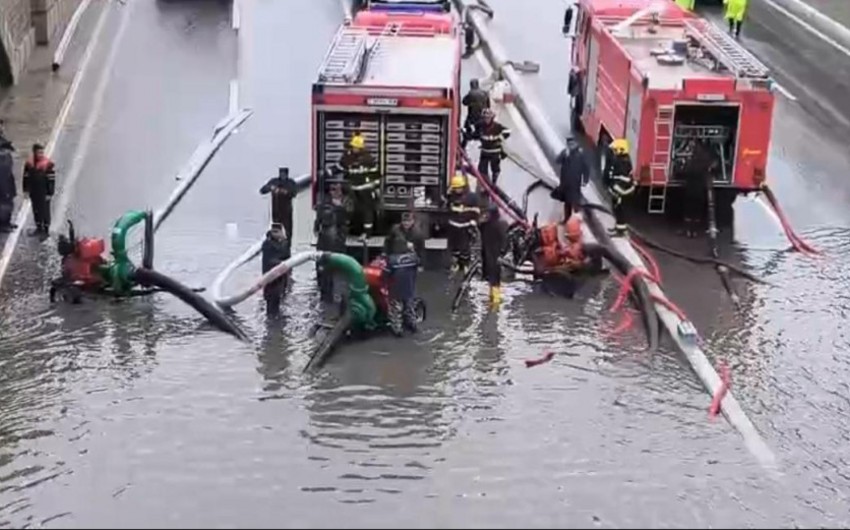 Su basmış ərazilərdən kənarlaşdırma işləri davam edir