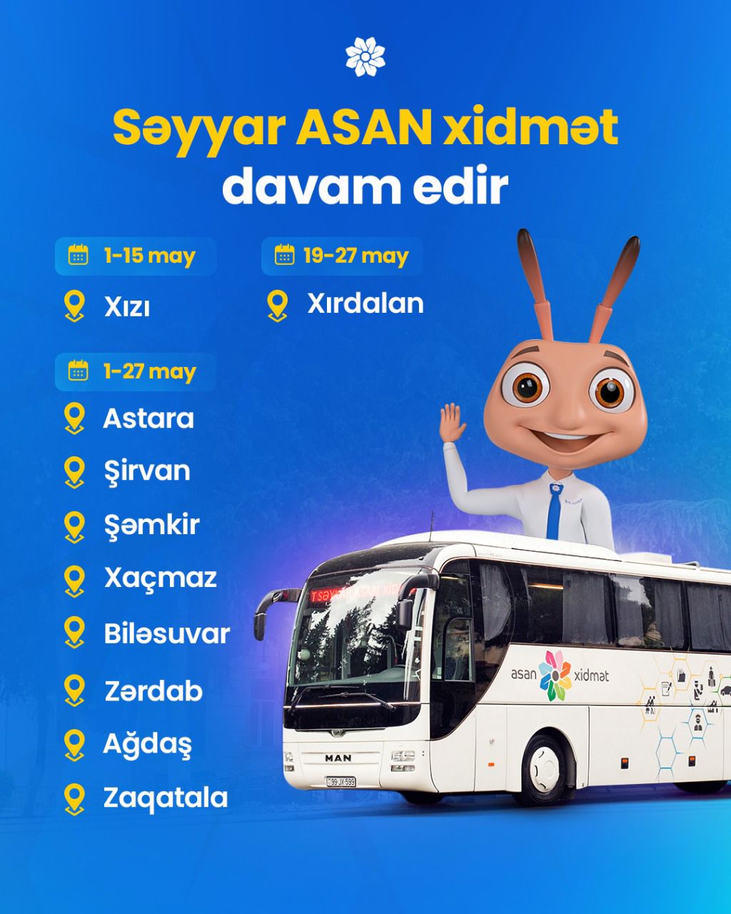 Səyyar ASAN xidmət davam edir