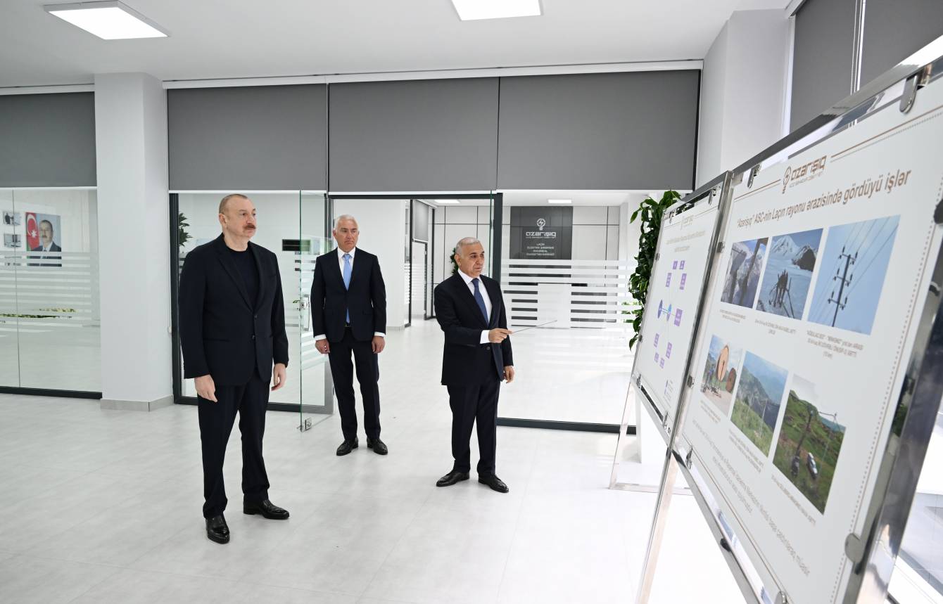 İlham Əliyev Laçın Elektrik Şəbəkəsi Rəqəmsal İdarəetmə Mərkəzinin açılışında iştirak edib