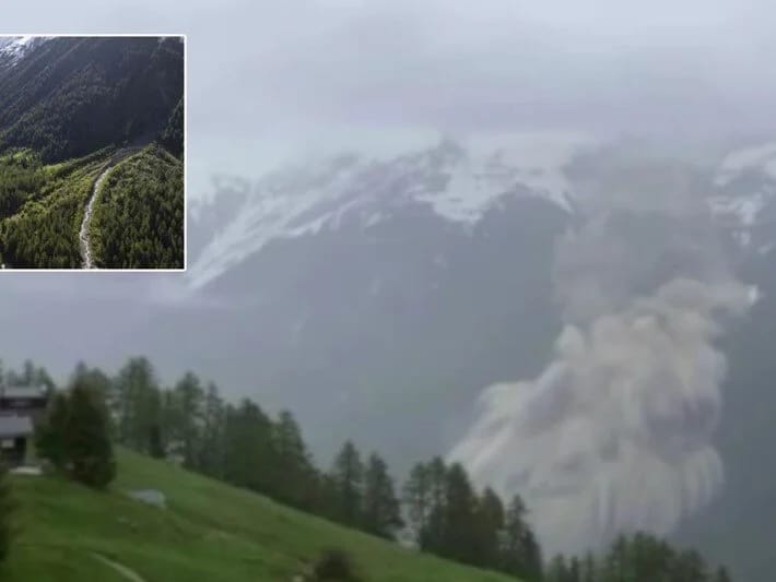 İsveçrədə çökən buzlaq kəndi uddu: 1 nəfər itkin düşüb 