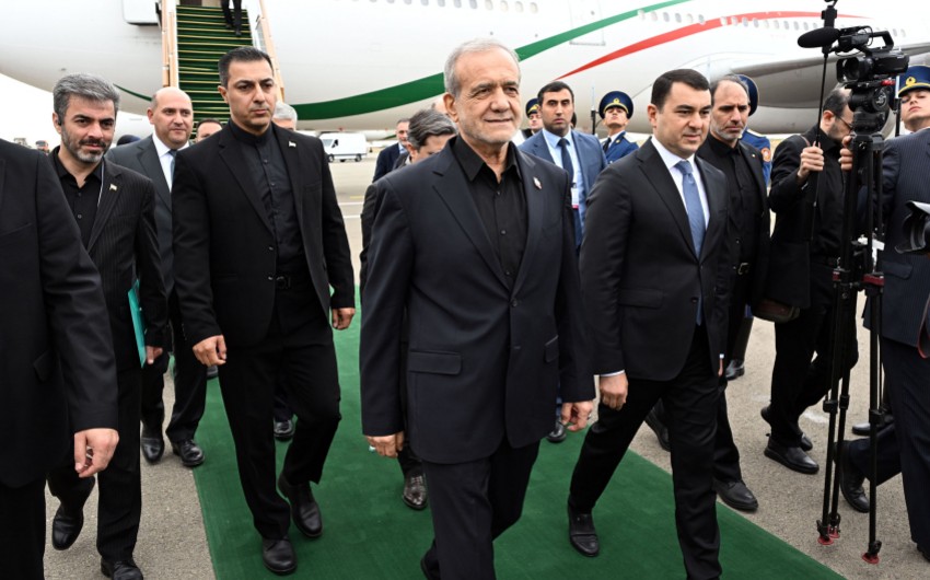 İran Prezidenti Məsud Pezeşkian Azərbaycana səfərə gəlib