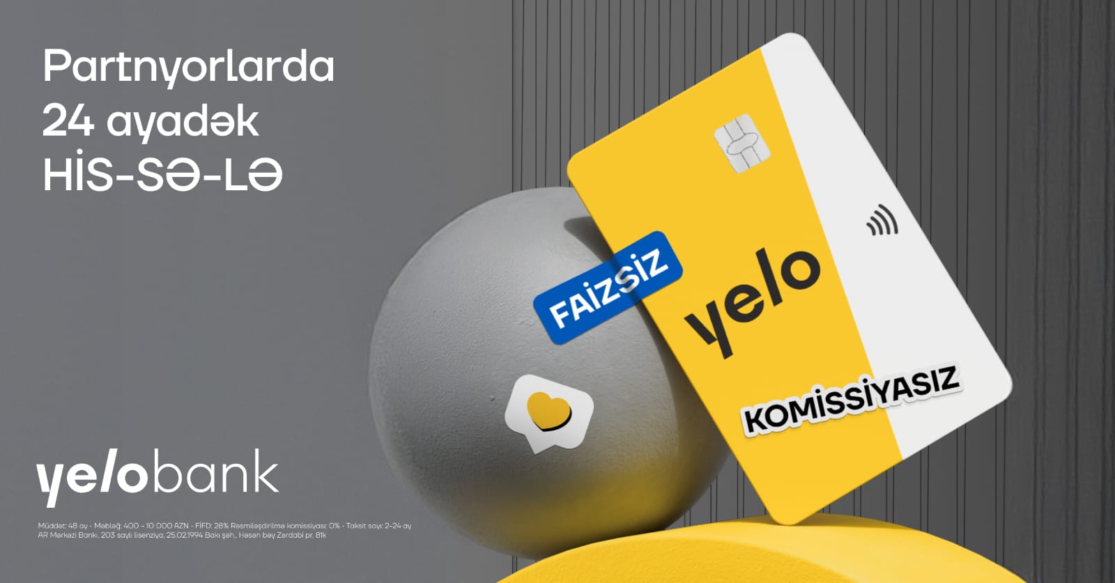 Partnyorlarda alış-veriş et, faizsiz taksitlə ödə!