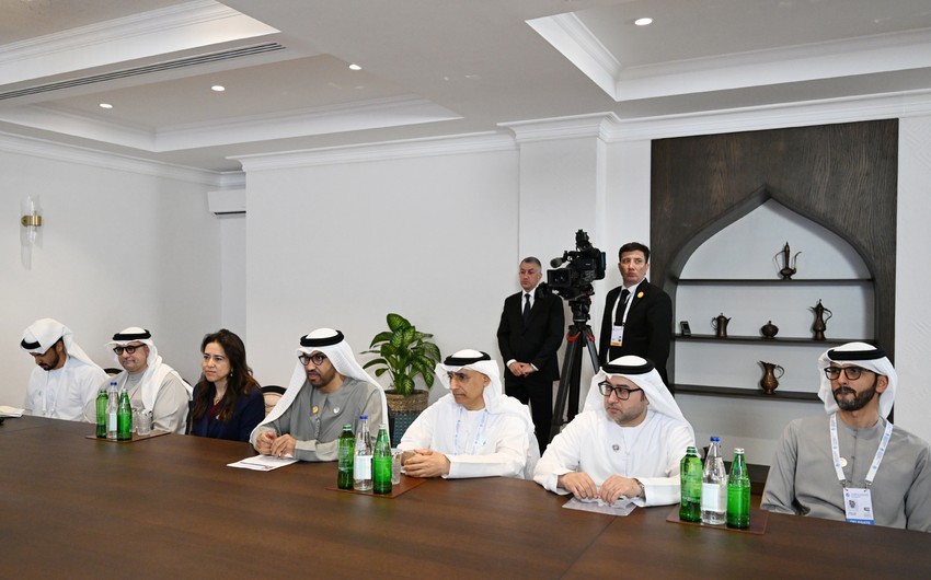 İlham Əliyev Xankəndidə BƏƏ-nin sənaye və qabaqcıl texnologiyalar nazirini qəbul edib