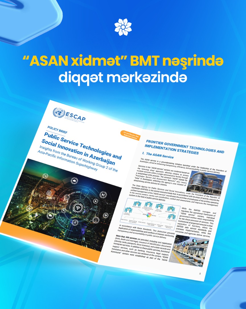 “ASAN xidmət” BMT nəşrində diqqət mərkəzində