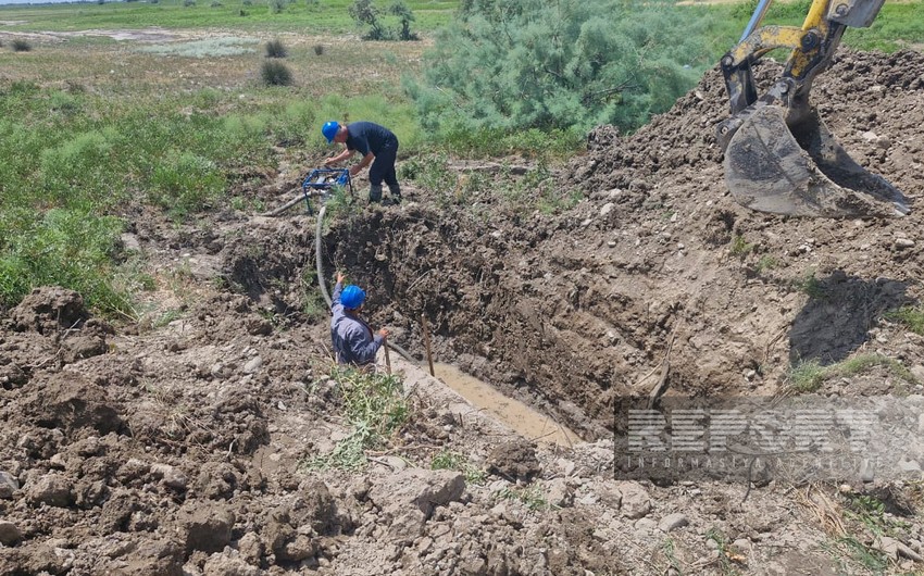 Kürdəmirdə magistral su kəməri partlayıb, 21 min nəfərin su təchizatı dayanıb