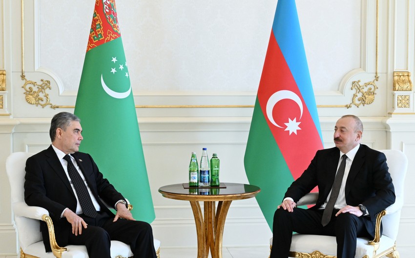 İlham Əliyevin Qurbanqulu Berdiməhəmmədov ilə görüşü olub