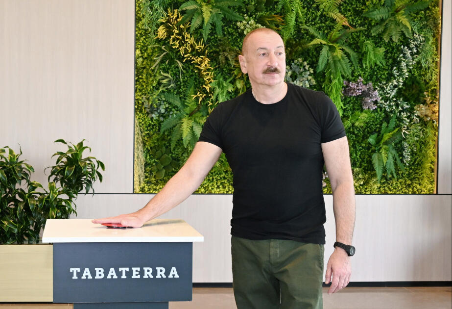 Prezident Ağdam Sənaye Parkında tütün məmulatlarının istehsalı müəssisəsinin açılışında iştirak edib - FOTO